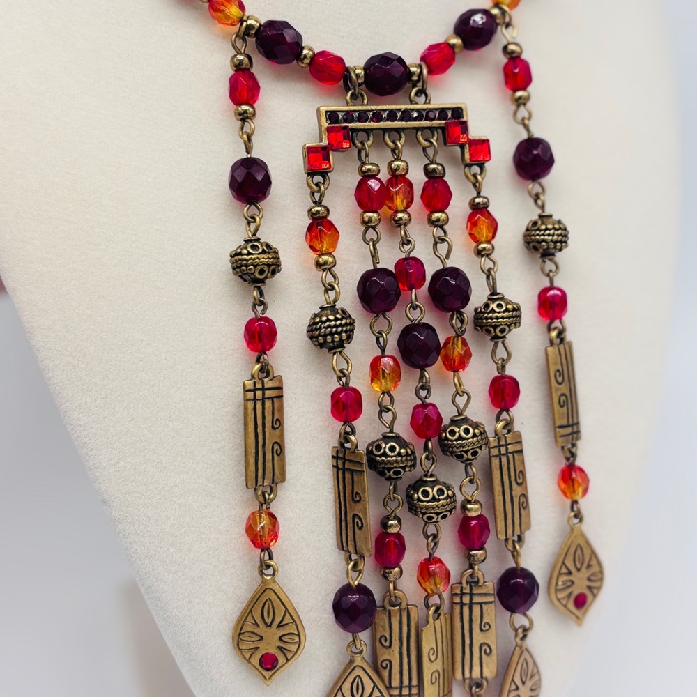 Chico’s Etruscan Waterfall Statement Necklace Wit… - image 7